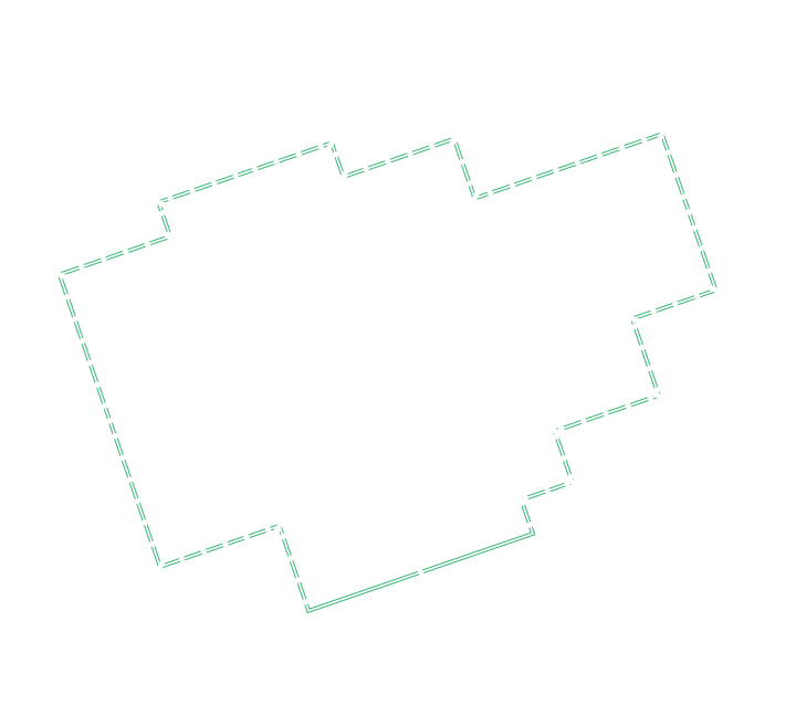 Building footprint outline from a construction plan set analyzed by Cadynce AI
