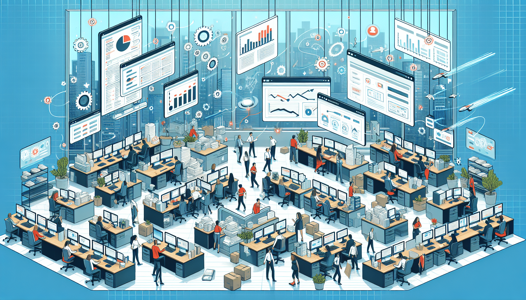 Illustration of increased productivity with workflow management software