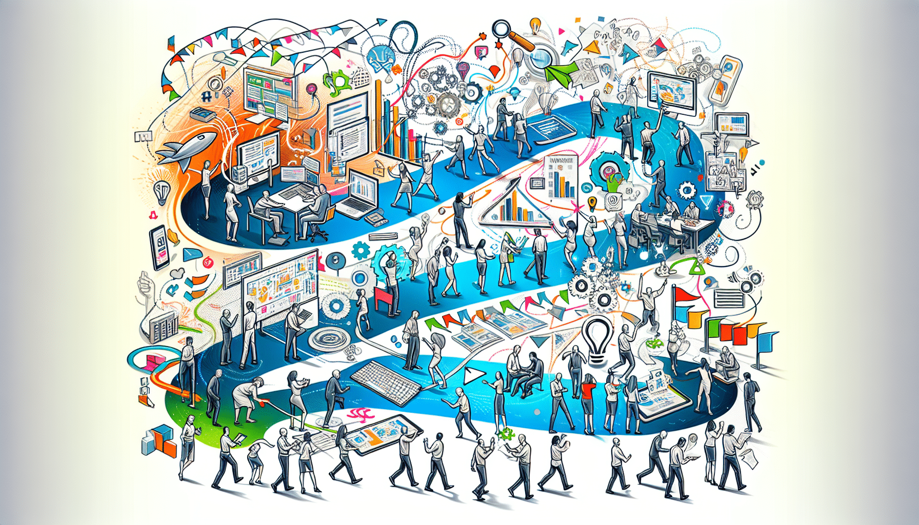 Illustration of project management workflow