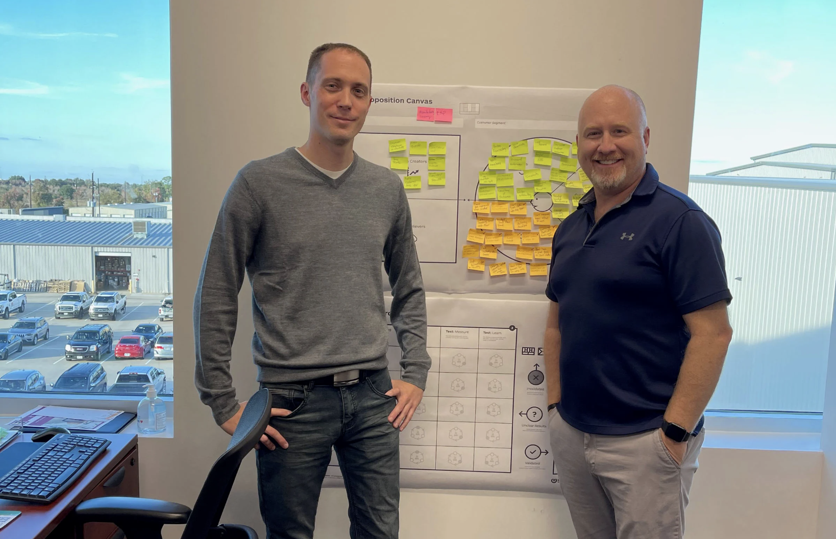Kenneth and David at a truss manufacturing facility